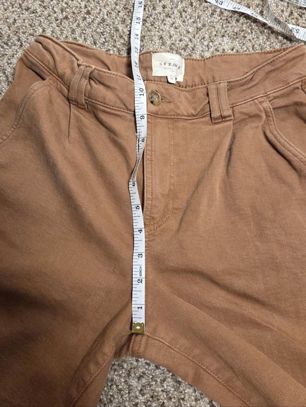 Sezane Manu Trouser Pleated Front Pant Coffee Brown Tan Women's 4 / Small - Picture 8 of 11